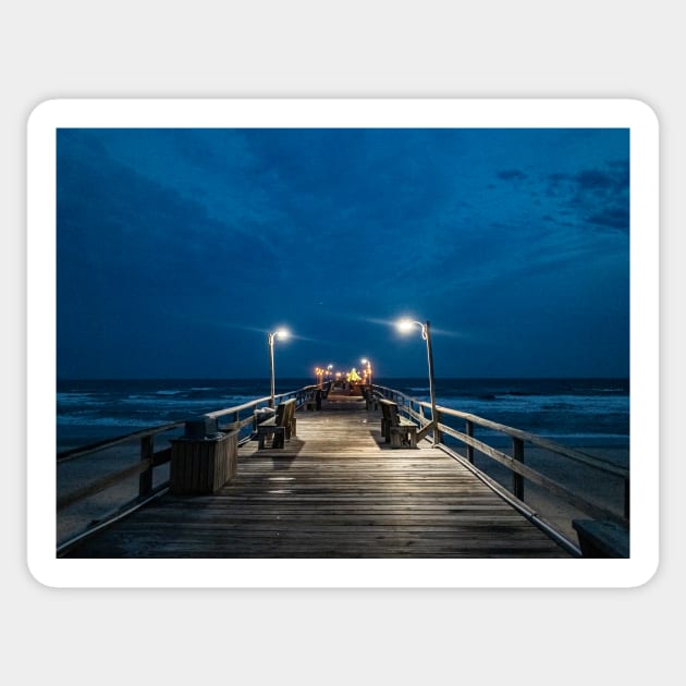 Evening On the Pier Sticker by Ckauzmann